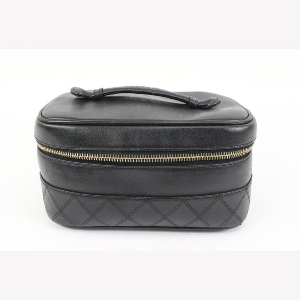 Chanel Black Quilted Lambskin Horizontal Vanity Case 20ck324s
